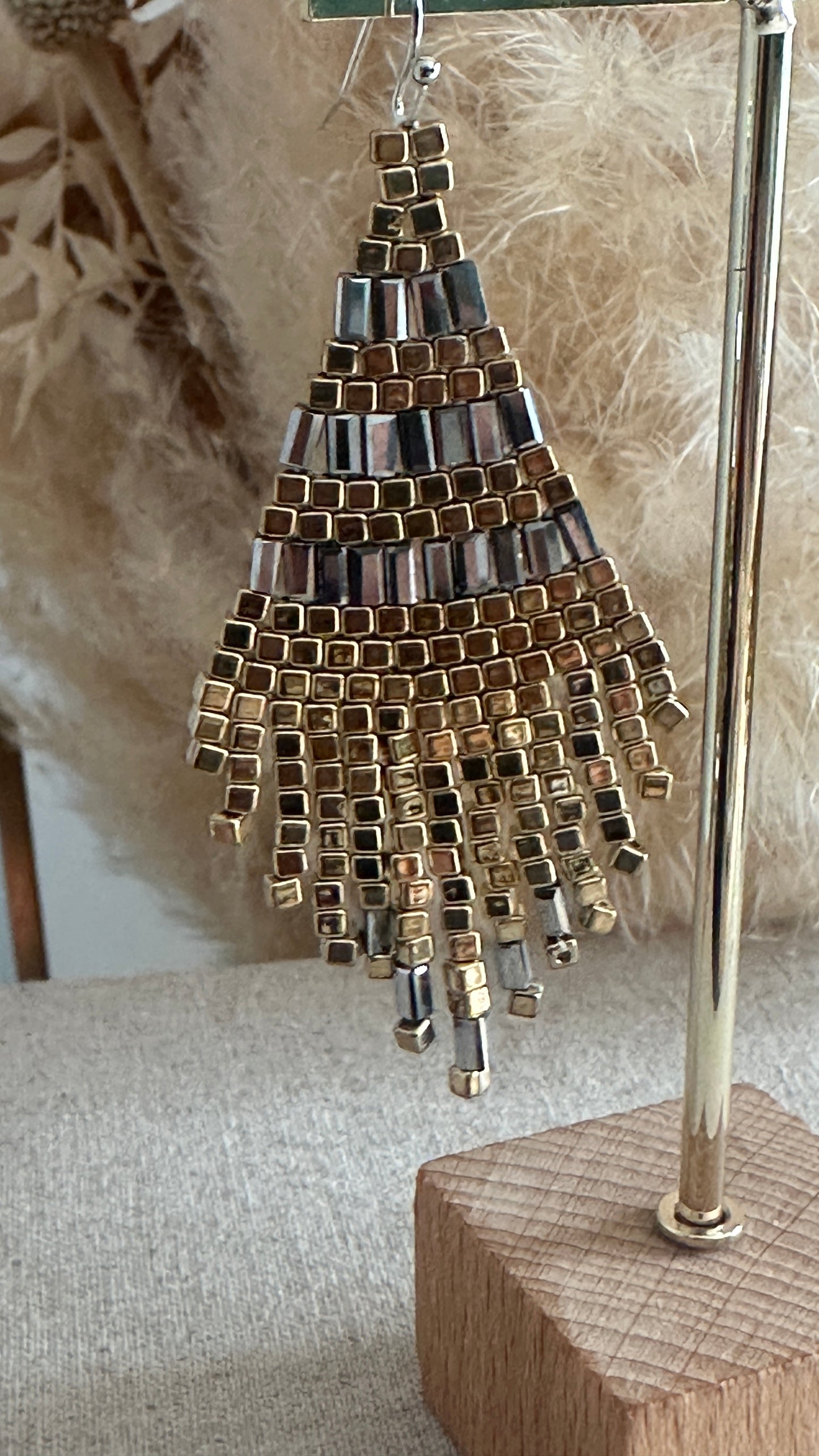 Boucles d'oreilles indiennes PERLAIA dorées et argentées