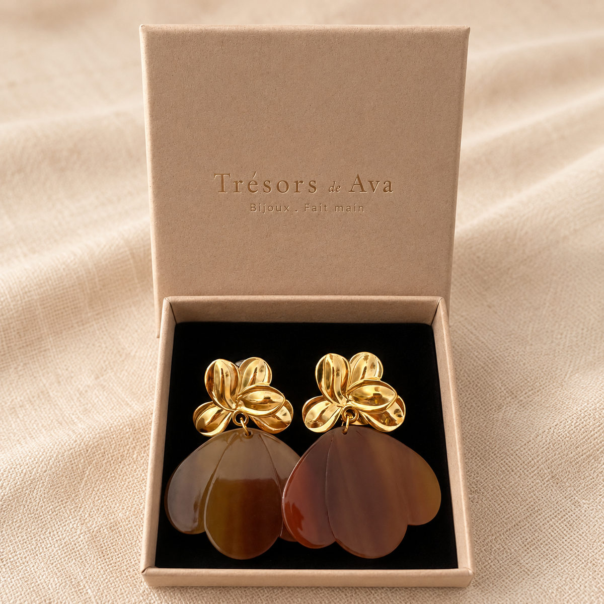 Antoinette – Boucles d’oreilles fleurs en acétate - 5 coloris