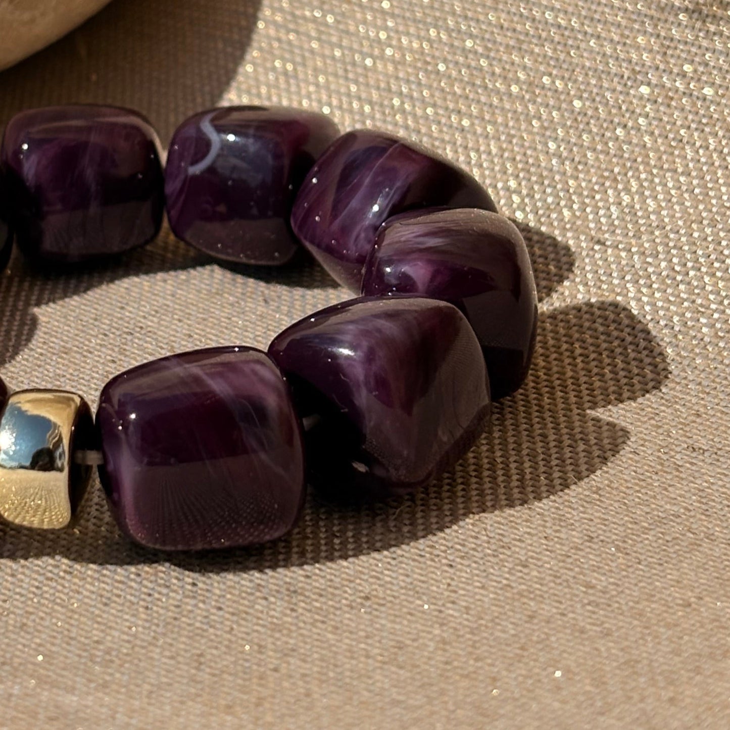 Bracelet élastique Ice gold Violet