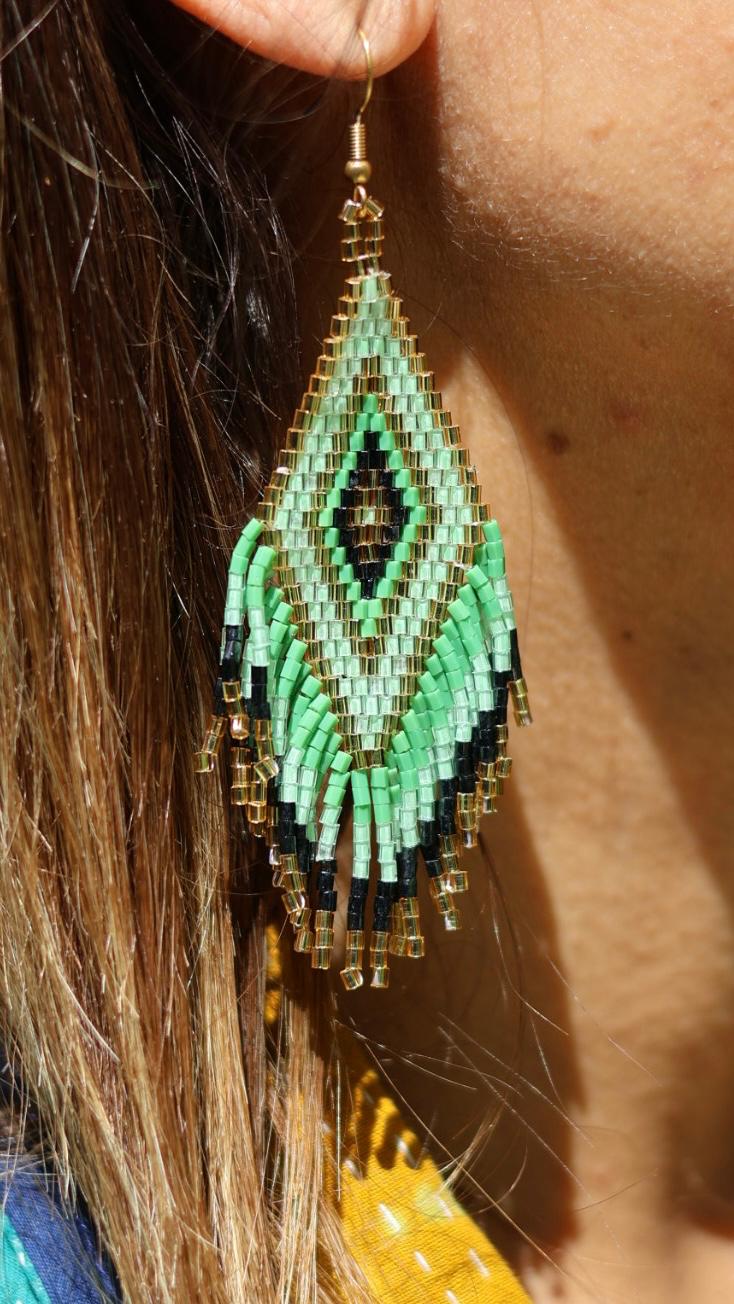 Boucles d'oreilles indiennes ANAYA Vertes