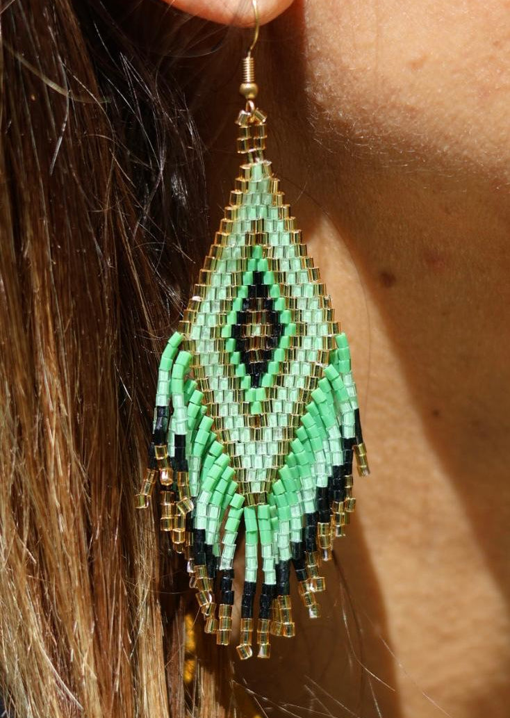 Boucles d'oreilles indiennes ANAYA Vertes