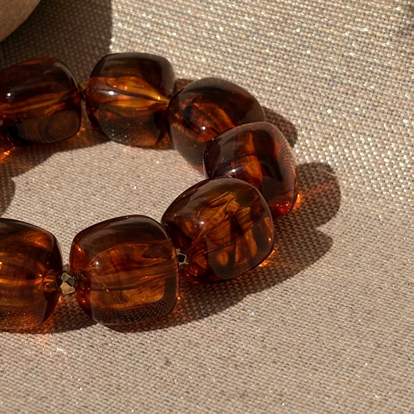 Bracelet élastique Ice brun transparent