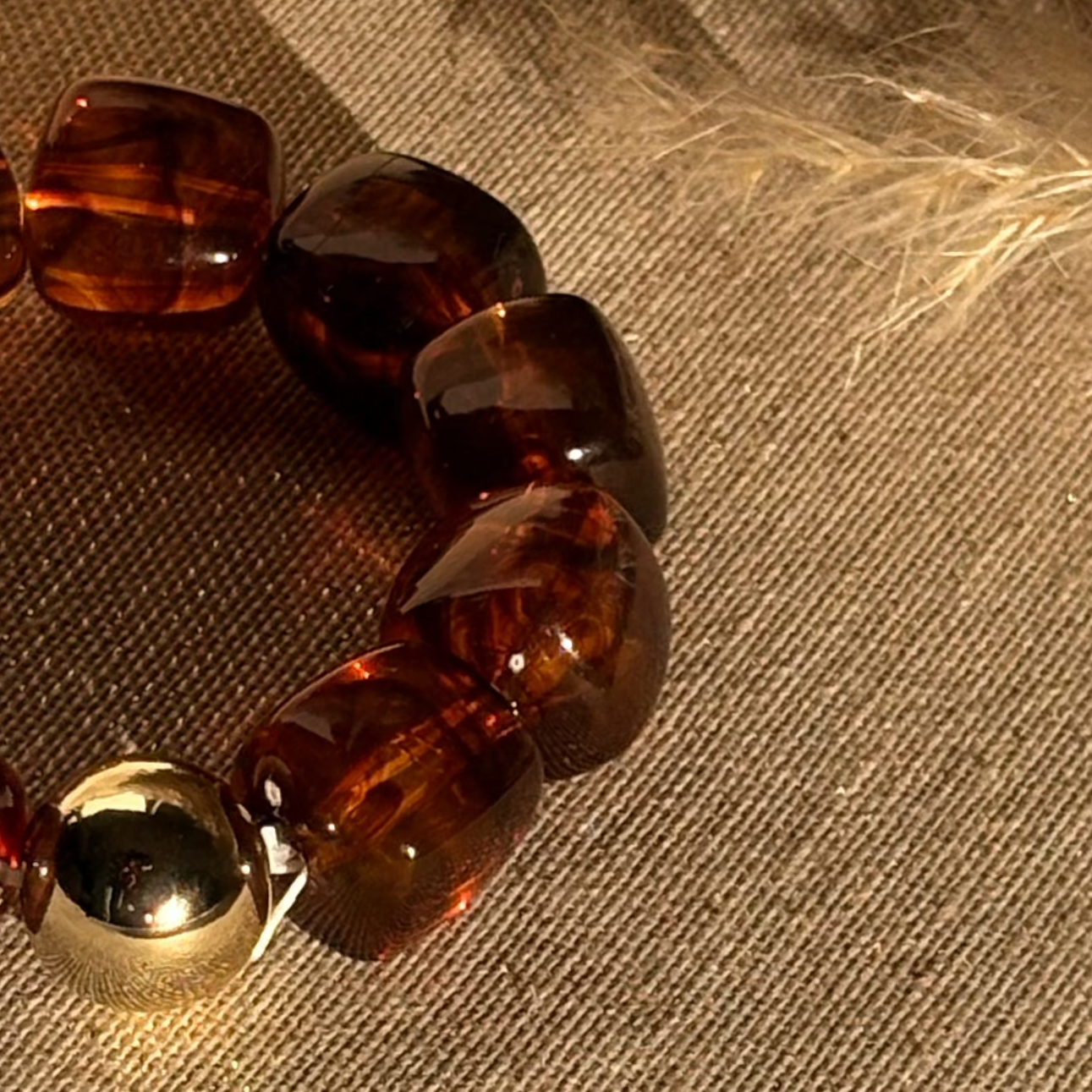 Bracelet élastique Ice gold brun transparent