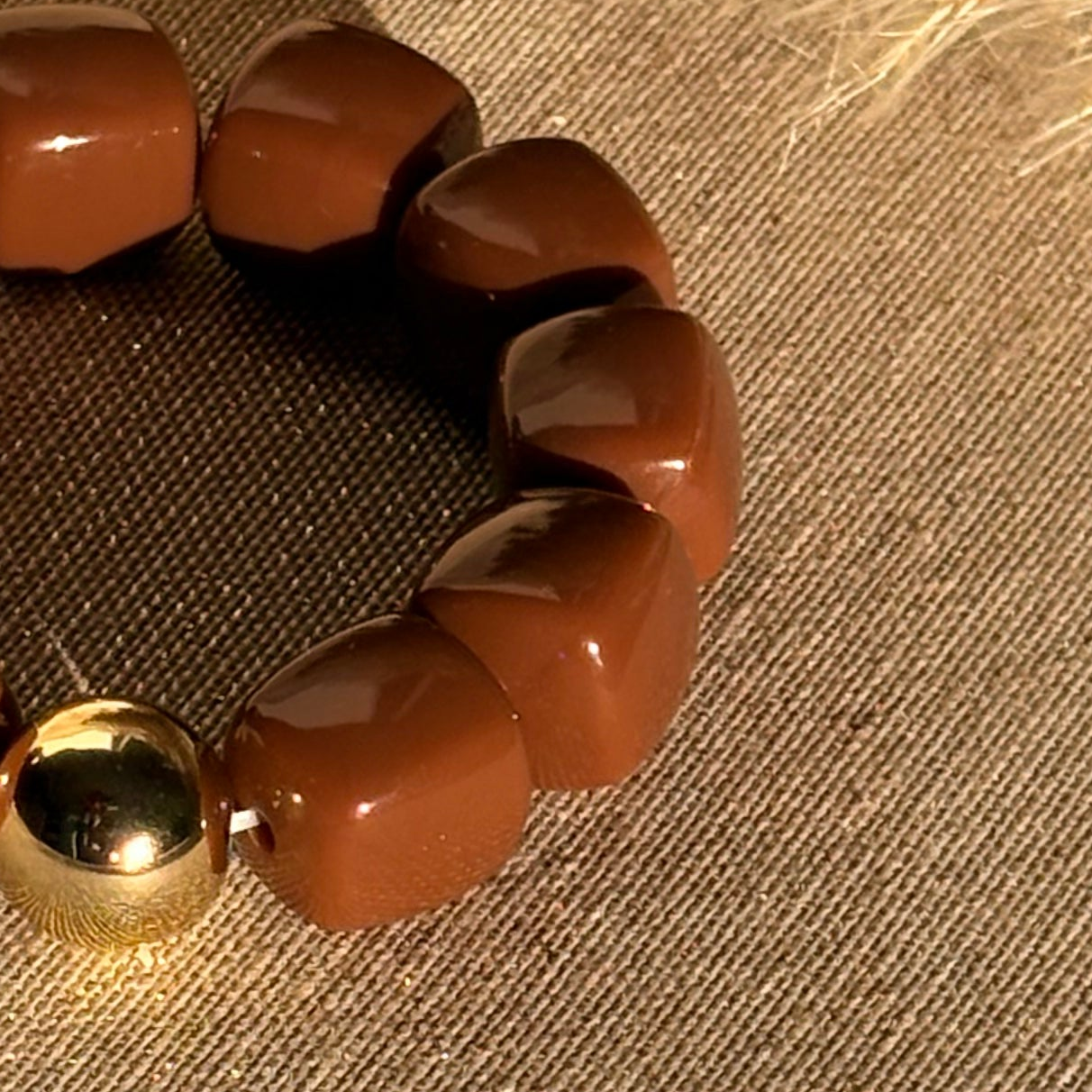 Bracelet élastique Ice gold chocolat