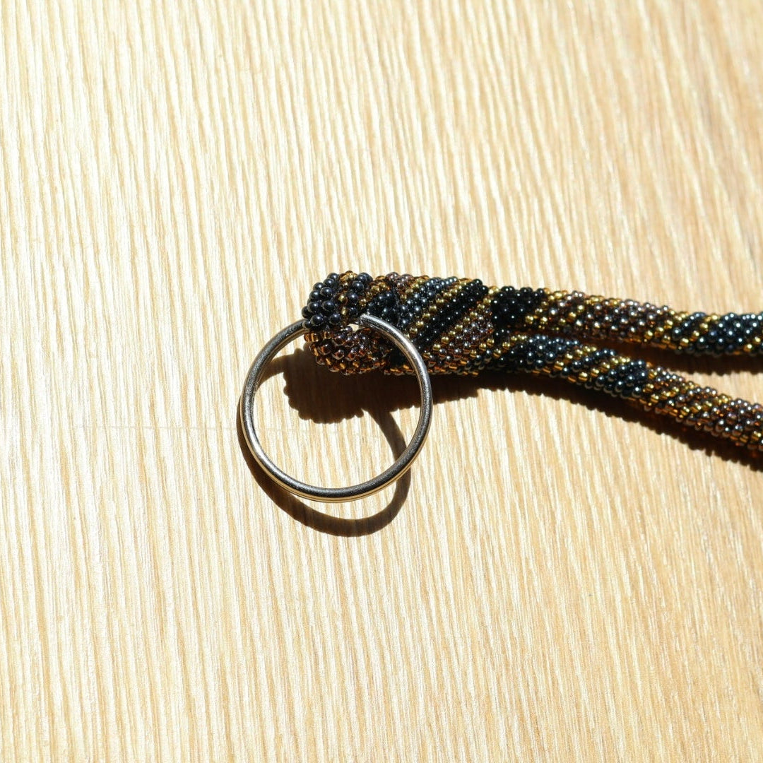 Porte-Clés Népalais Gris doré et noir