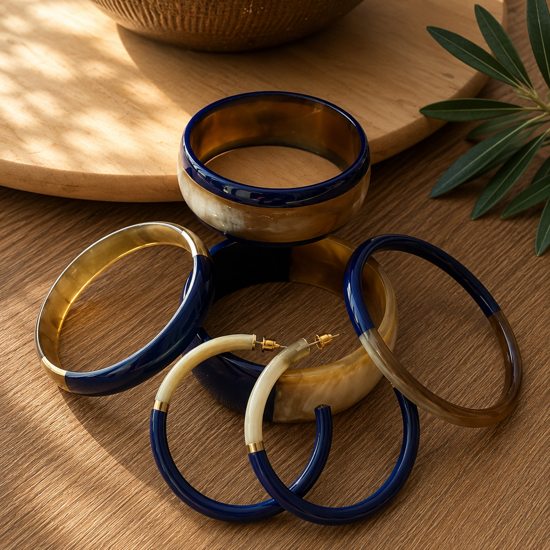 Bracelet Cléo bleu et doré - Trésors de Ava
