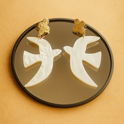 Envol nacré- Boucles d’oreilles – Collection Française