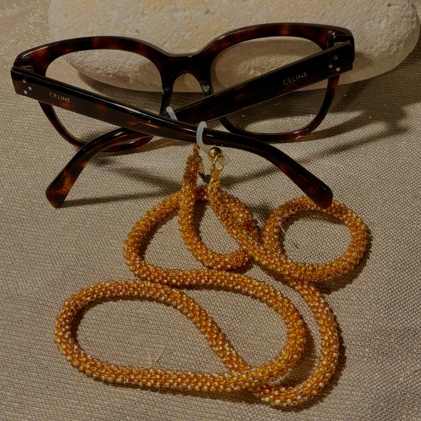 Cordon à lunettes – tissage artisanal du Népal Gold