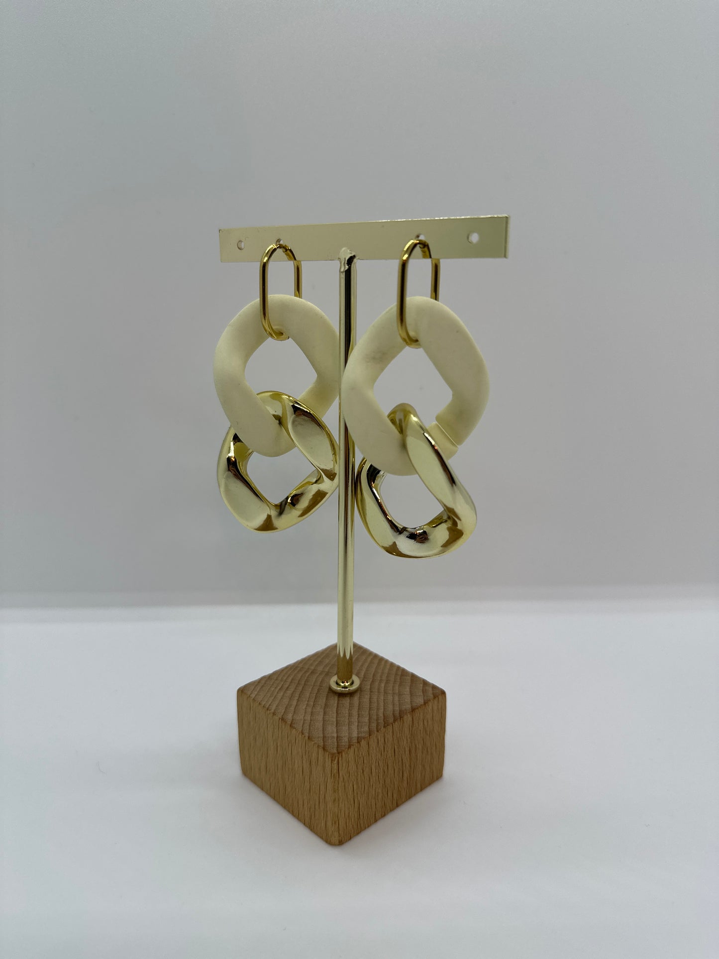 Boucles d'oreilles maillon XL Ivoire