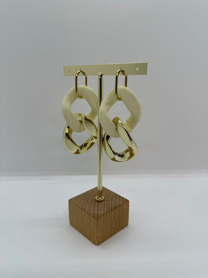 Boucles d'oreilles maillon XL Ivoire