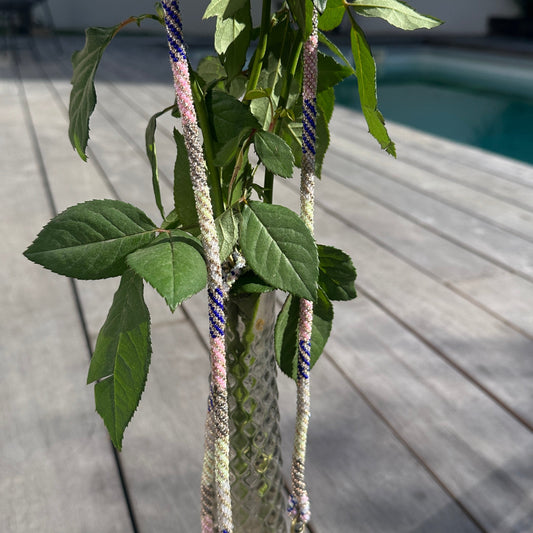Cordon de Téléphone en Perles de verre – unique, tendance et  responsable  #A41 bleu gris rose vert d'eau doré