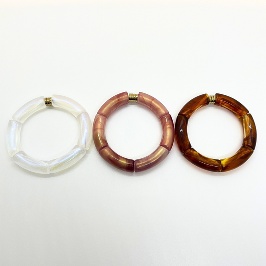 Bracelets Shana Nacrés, irisés ou marbrés