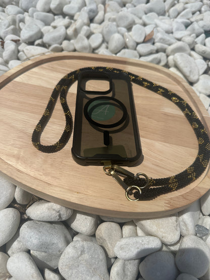 Cordon de Téléphone en Perles de verre – unique, tendance et  responsable  #A37 doré et noir