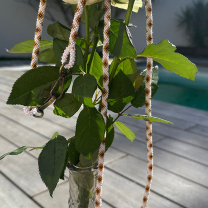 Cordon de Téléphone en Perles de verre – unique, tendance et  responsable  #A31 blanc, doré et bronze