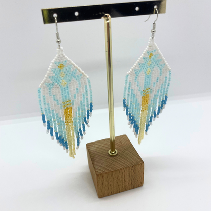 Boucles d'oreilles indiennes AMARA bleues ciel