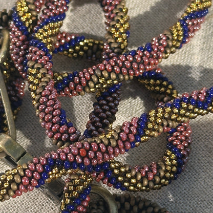 Cordon de Téléphone en Perles de verre – unique, tendance et  responsable  #A40 bleu prune taupe et doré