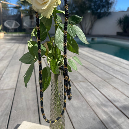 Cordon de Téléphone en Perles de verre – unique, tendance et  responsable  #A37 doré et noir