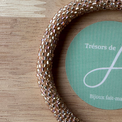 Bracelet népalais Gold Champagne rosé