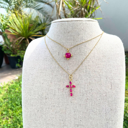 Collier Croix Colorée