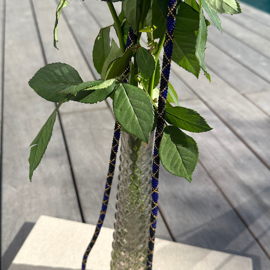 Cordon de Téléphone en Perles de verre – unique, tendance et  responsable  #A39 bleu noir et doré