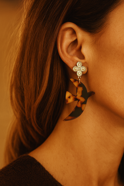 Envol tortue- Boucles d’oreilles – Collection Française