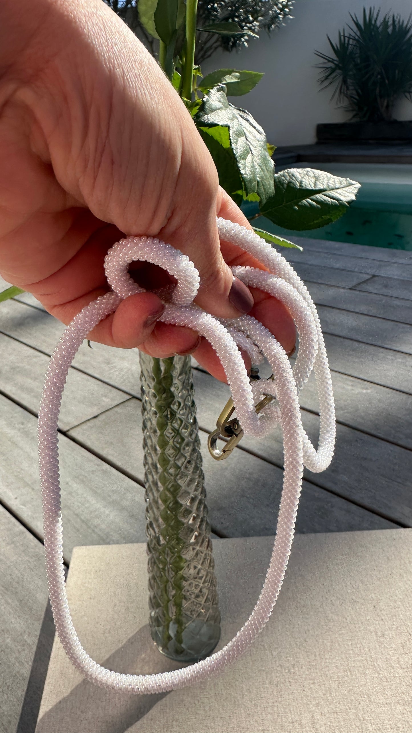 Cordon de Téléphone en Perles de verre – unique, tendance et  responsable  #A22 uni blanc