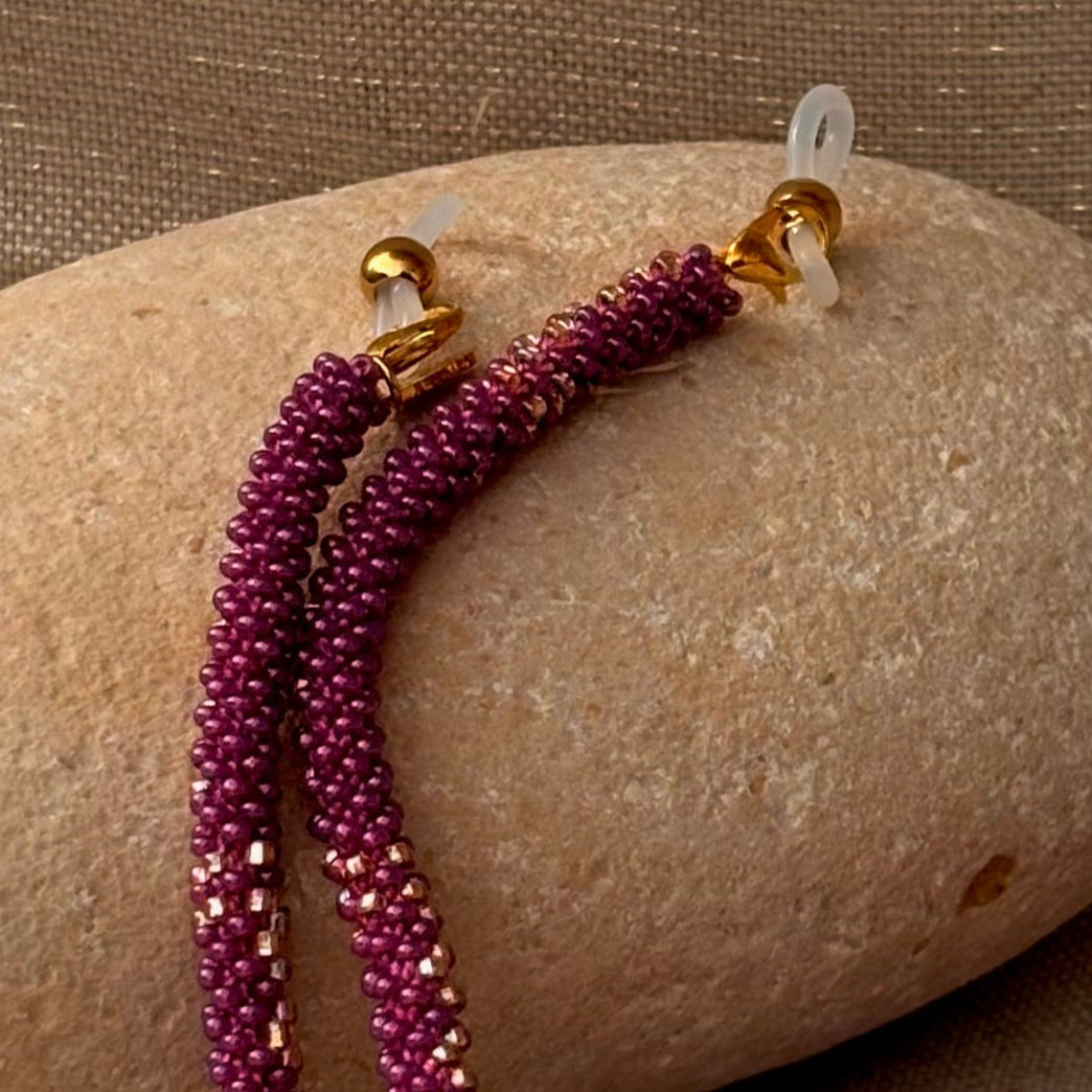 Cordon à lunettes – tissage artisanal du Népal violet