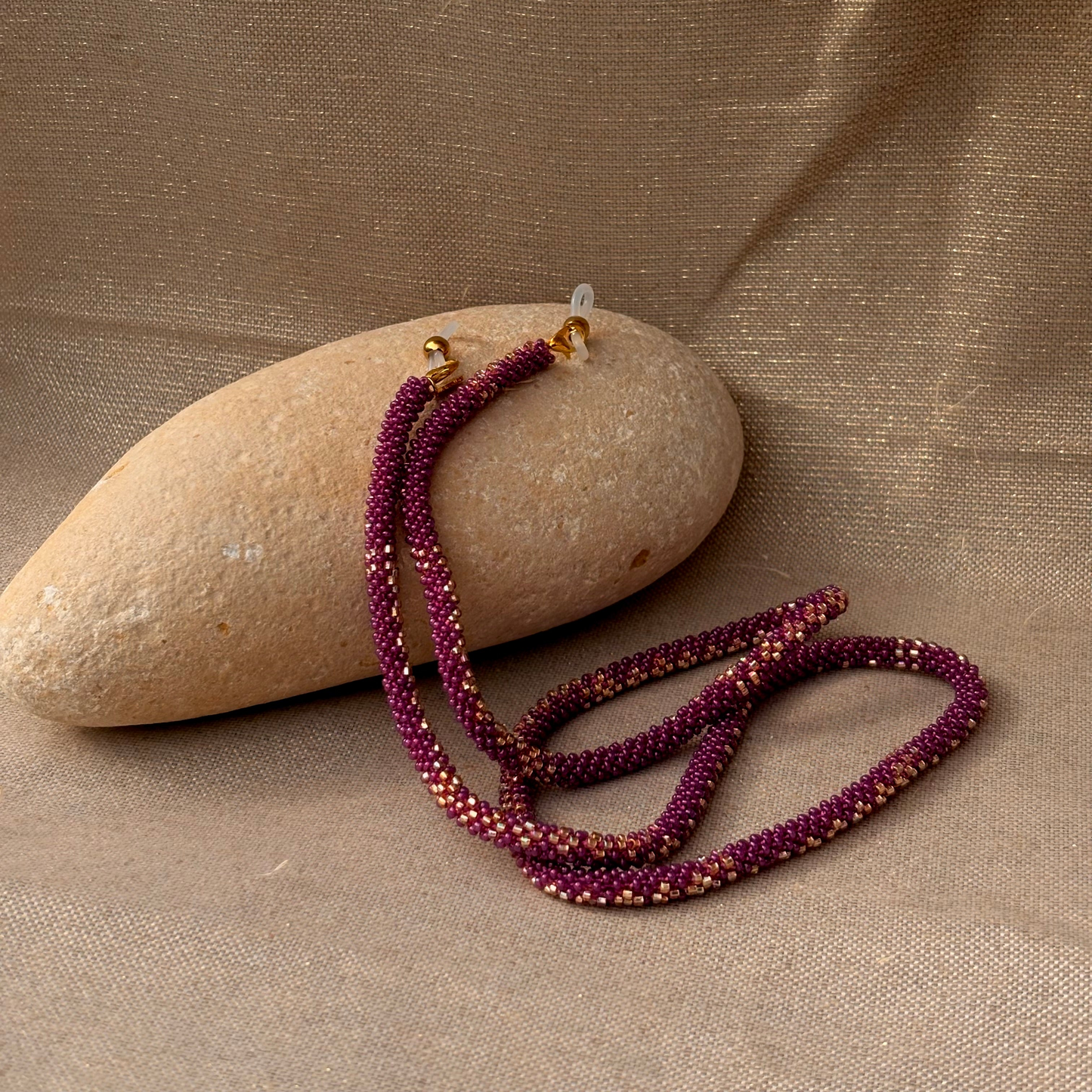 Cordon à lunettes – tissage artisanal du Népal violet