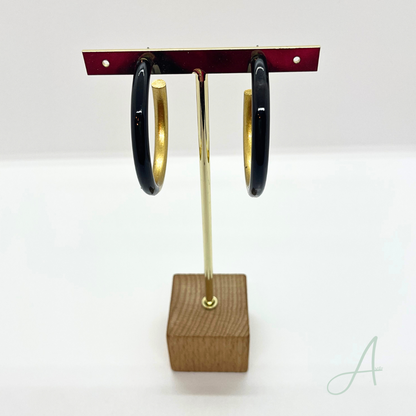 Créoles en corne naturelle vietnamiennes Noires et Or