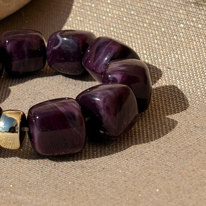 Bracelet élastique Ice gold Violet