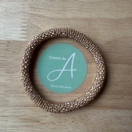 Bracelet népalais Gold Champagne rosé