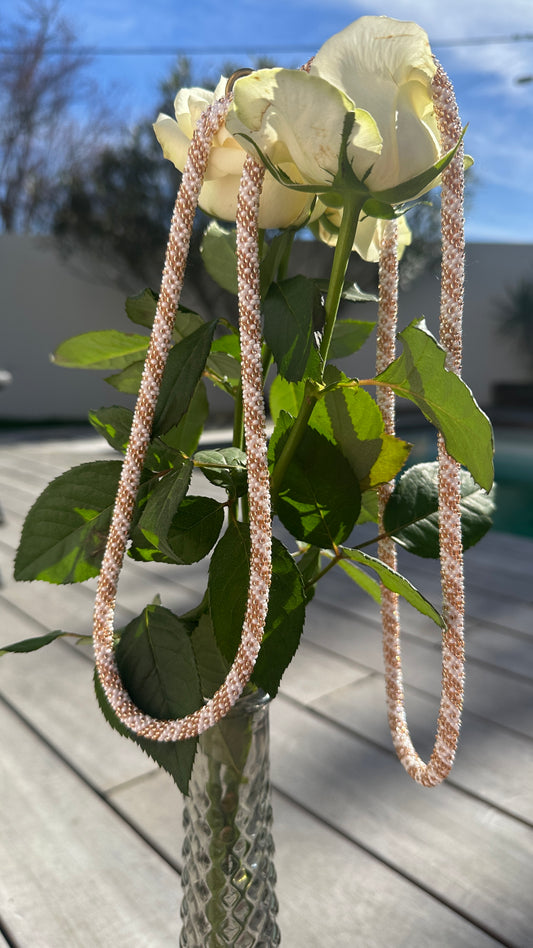 ✨ Cordon de Téléphone en Perles de verre – unique, tendance et  responsable  #A27 rosé champagne et blanc