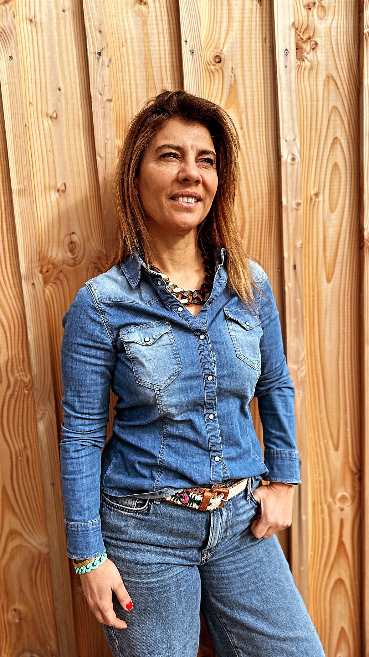 Collier Maillon XL  panthère et doré