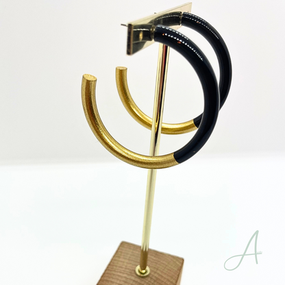 Créoles en corne naturelle vietnamiennes Noires et Or