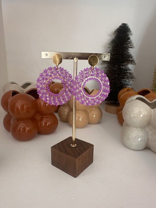 Boucles d'oreilles DEVI Mauve