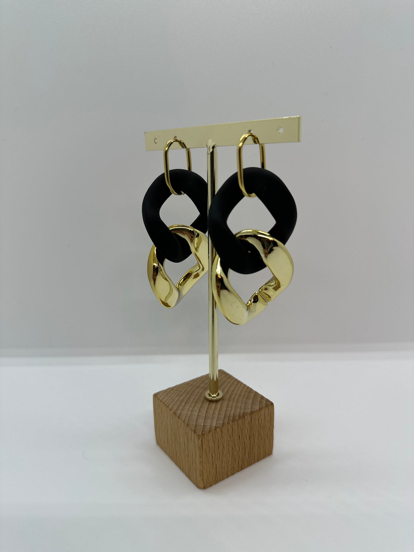 Boucles d'oreilles maillon XL Noir