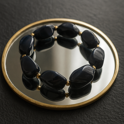 Bracelet Stone noir et  doré