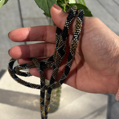 Cordon de Téléphone en Perles de verre – unique, tendance et  responsable  #A38 bronze, transparent et noir