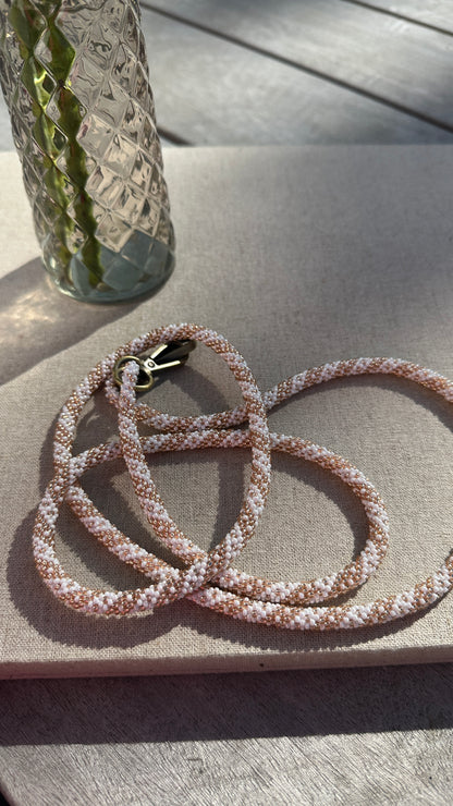 ✨ Cordon de Téléphone en Perles de verre – unique, tendance et  responsable  #A27 rosé champagne et blanc