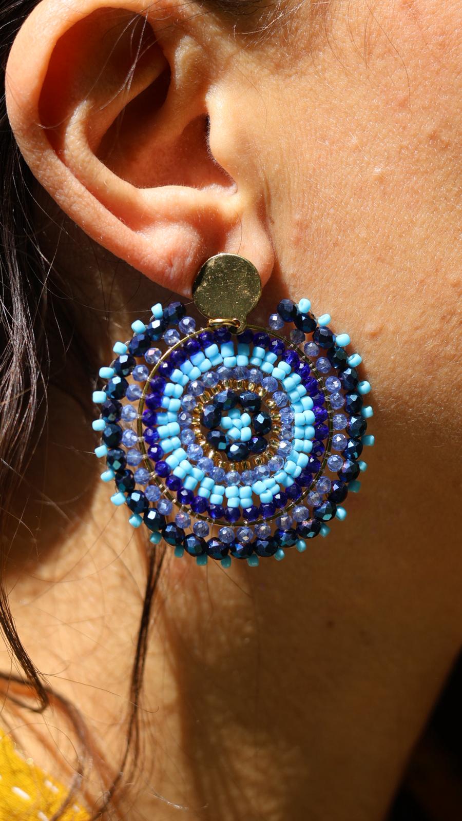 Boucles d'oreilles DEVI  bleues