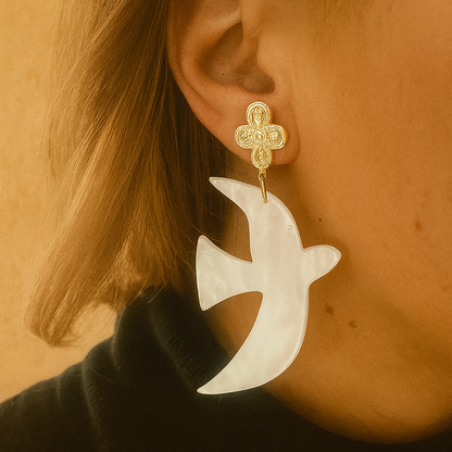 Envol nacré- Boucles d’oreilles – Collection Française