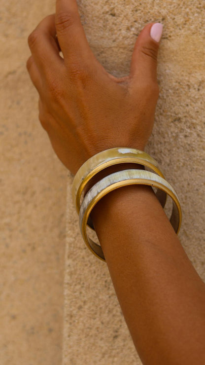 Bracelets Biarritz en corne naturelle Large