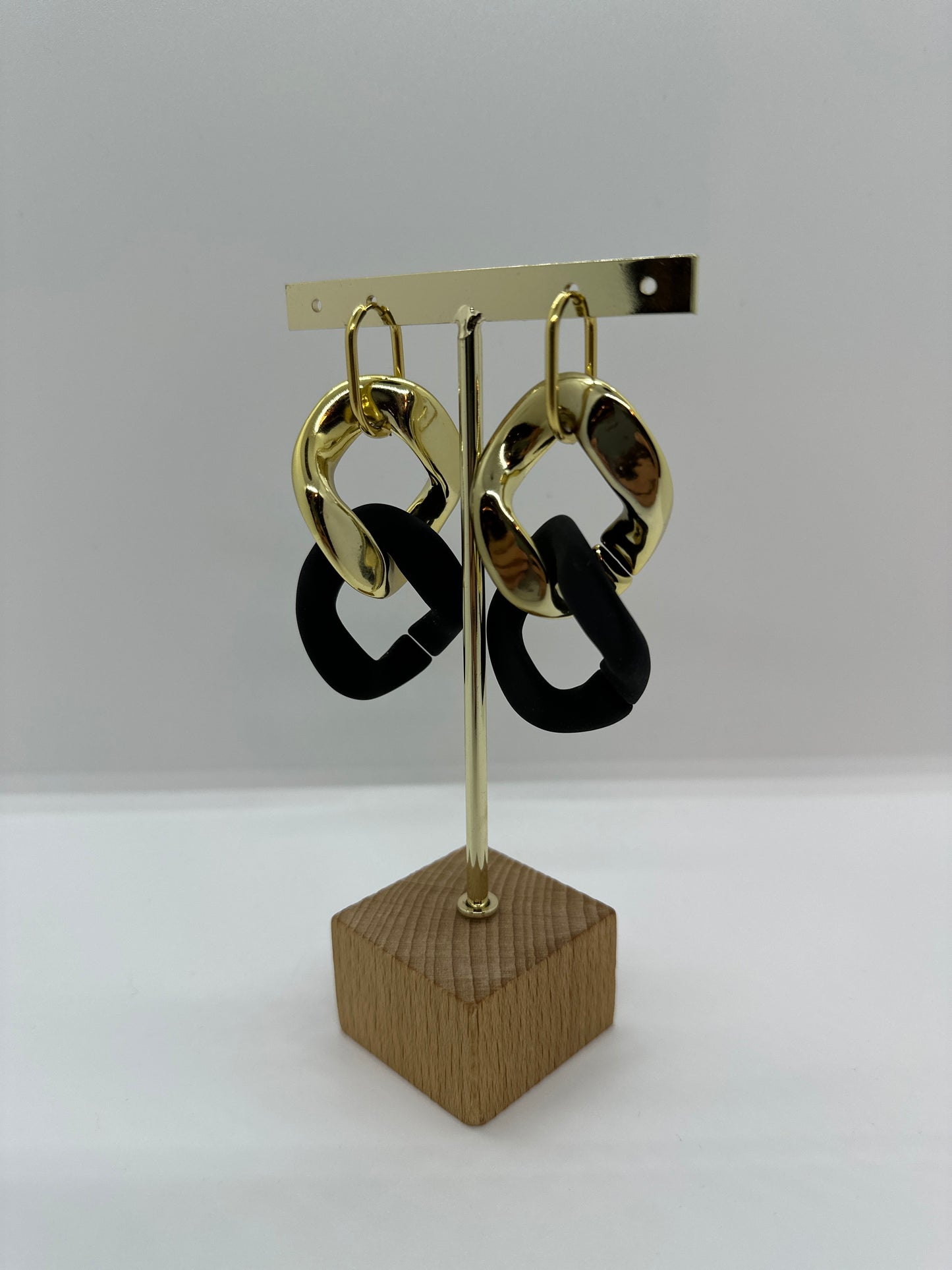 Boucles d'oreilles maillon XL Noir