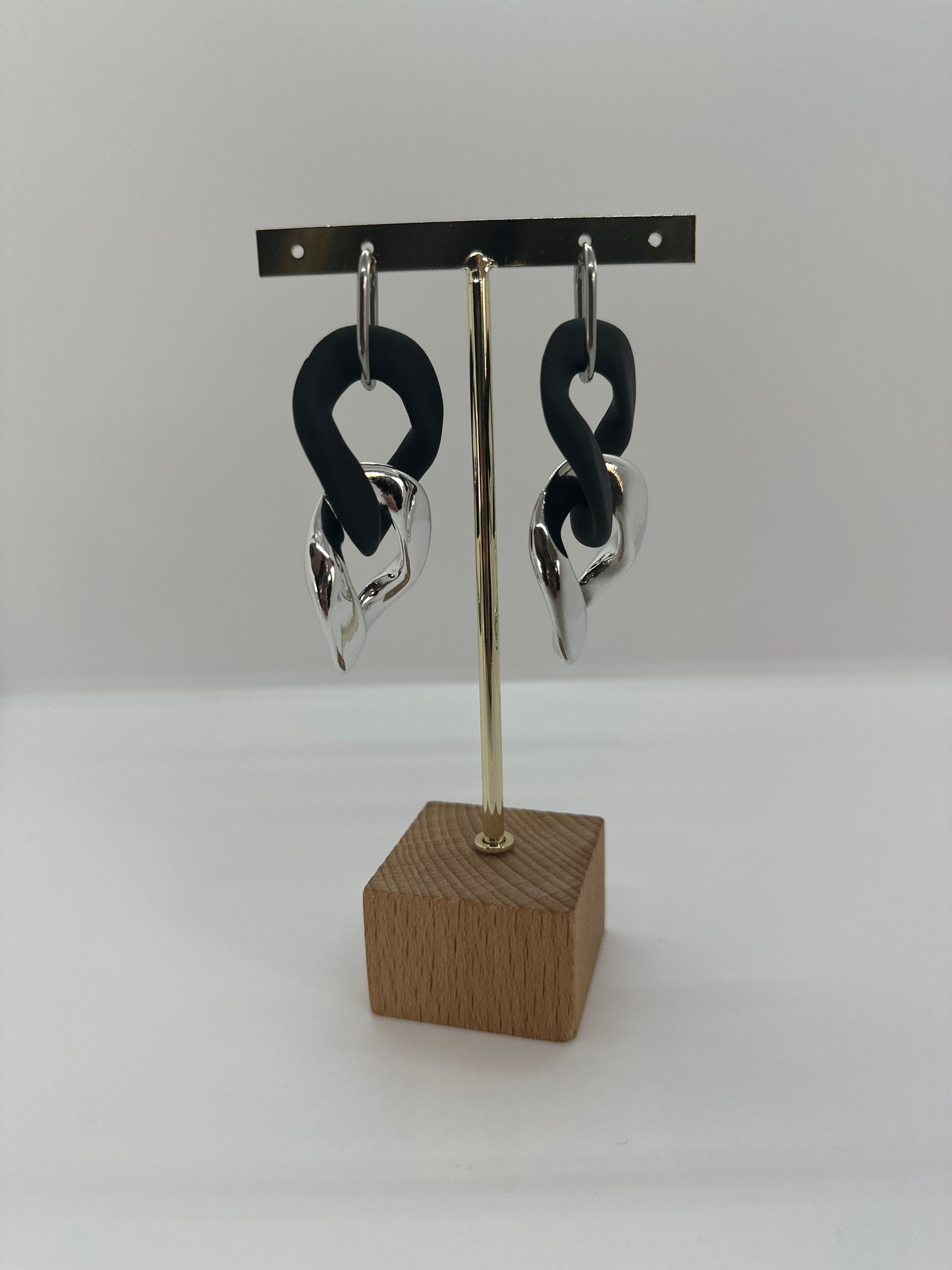 Boucles d'oreilles maillon XL Noir