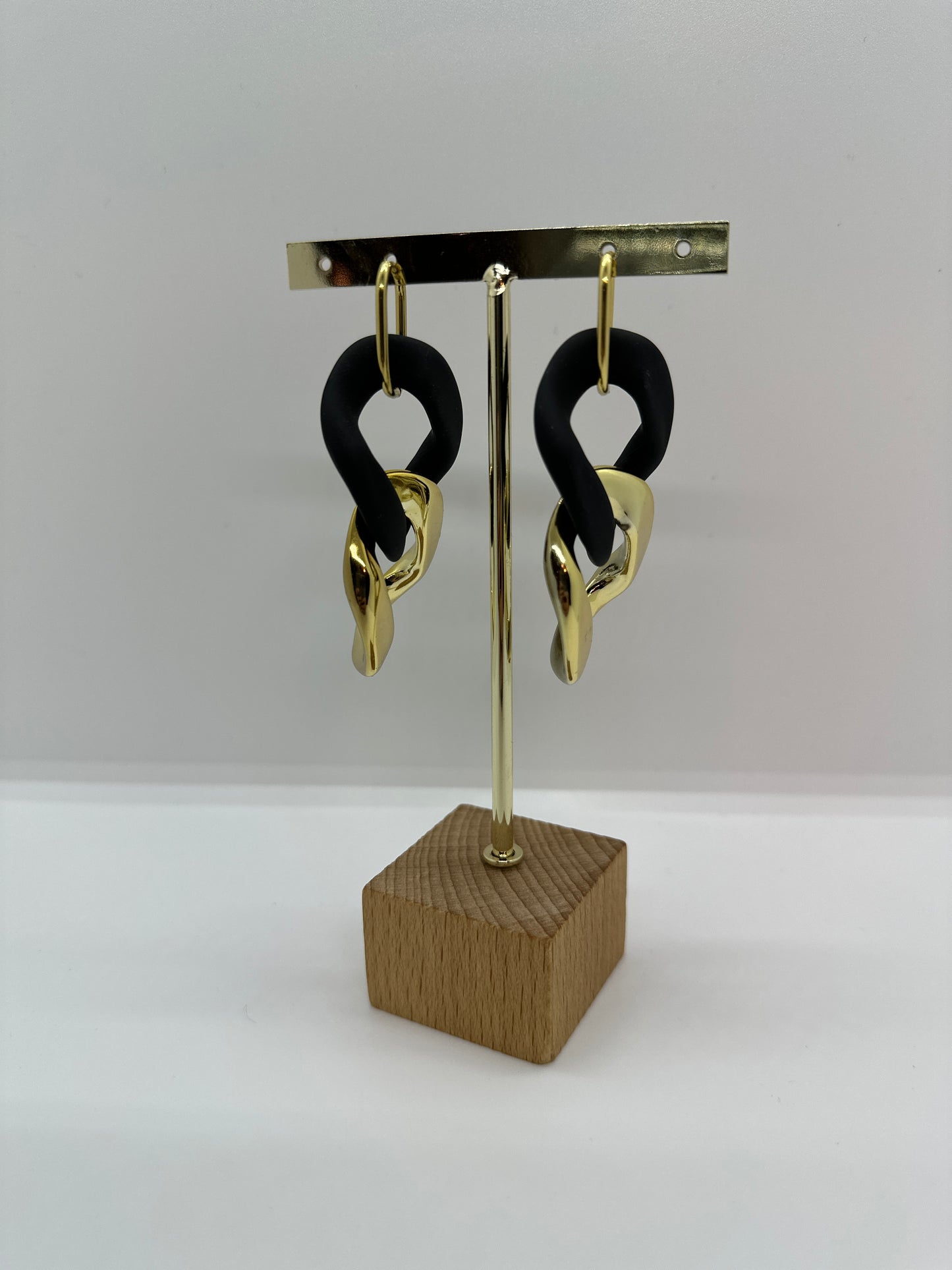 Boucles d'oreilles maillon XL Noir