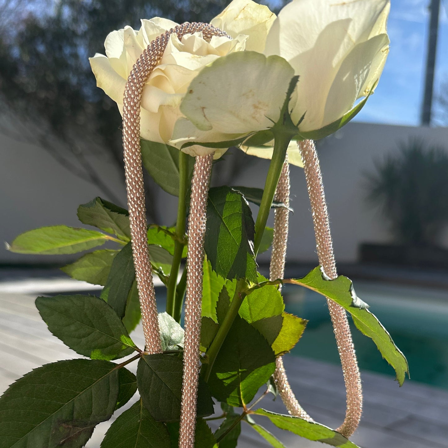 Cordon de Téléphone en Perles de verre – unique, tendance et  responsable  #A43 champagne rosé