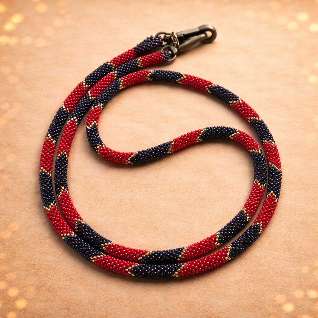 Cordon de Téléphone en Perles de verre – unique, tendance et  responsable  #A42 bleu rouge et doré soldout