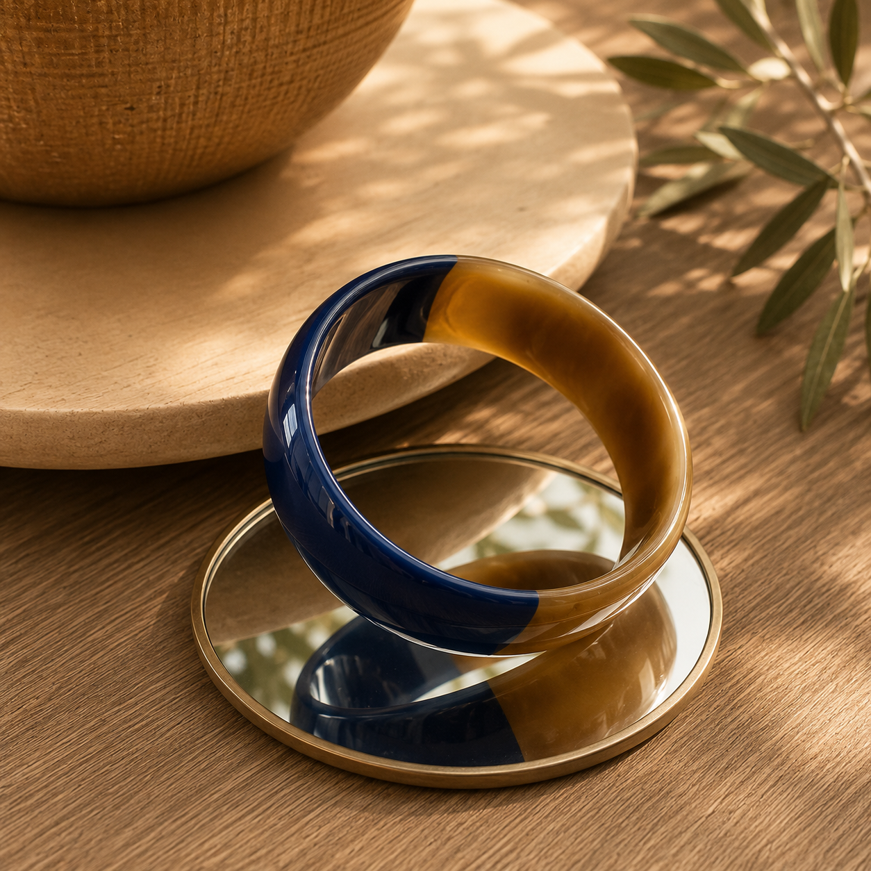 Manchette  duo bleu  - Trésors de Ava