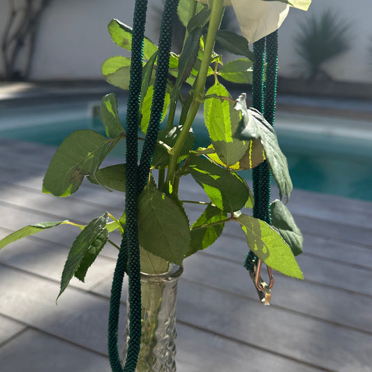 Cordon de Téléphone en Perles de verre – unique, tendance et  responsable  #A33 Vert mate givré