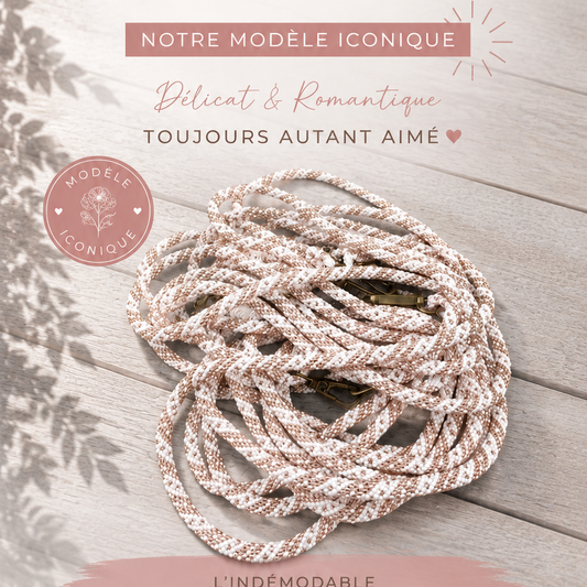 Cordon de téléphone blanc doré rosé  | Trésors d'Ava